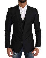 Dolce & Gabbana Blazer Vest 2 Piece Black Wool MARTINI