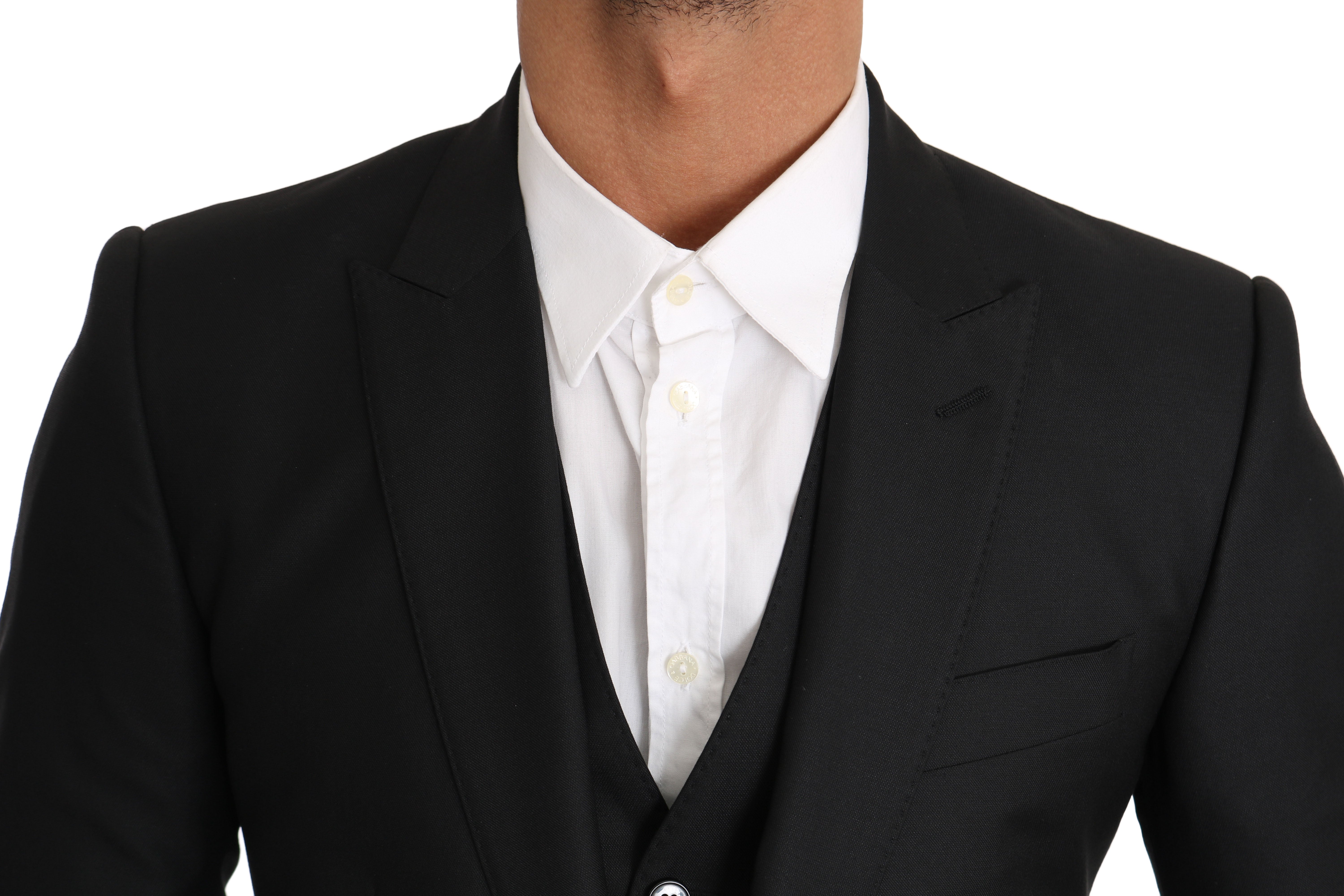 Dolce & Gabbana Blazer Vest 2 Piece Black Wool MARTINI