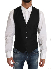 Dolce & Gabbana Blazer Vest 2 Piece Black Wool MARTINI