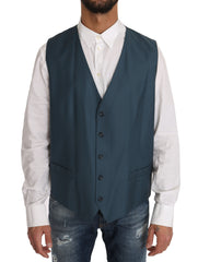 Dolce & Gabbana Elegant Green Martini Wool Blazer and Vest