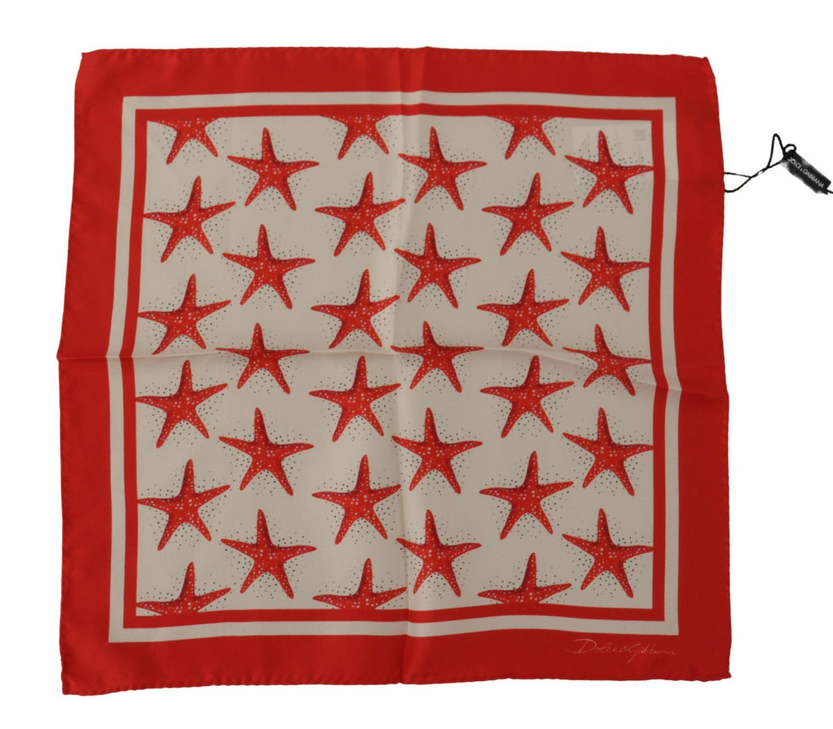 Dolce & Gabbana Elegant Star Print Silk Square Scarf