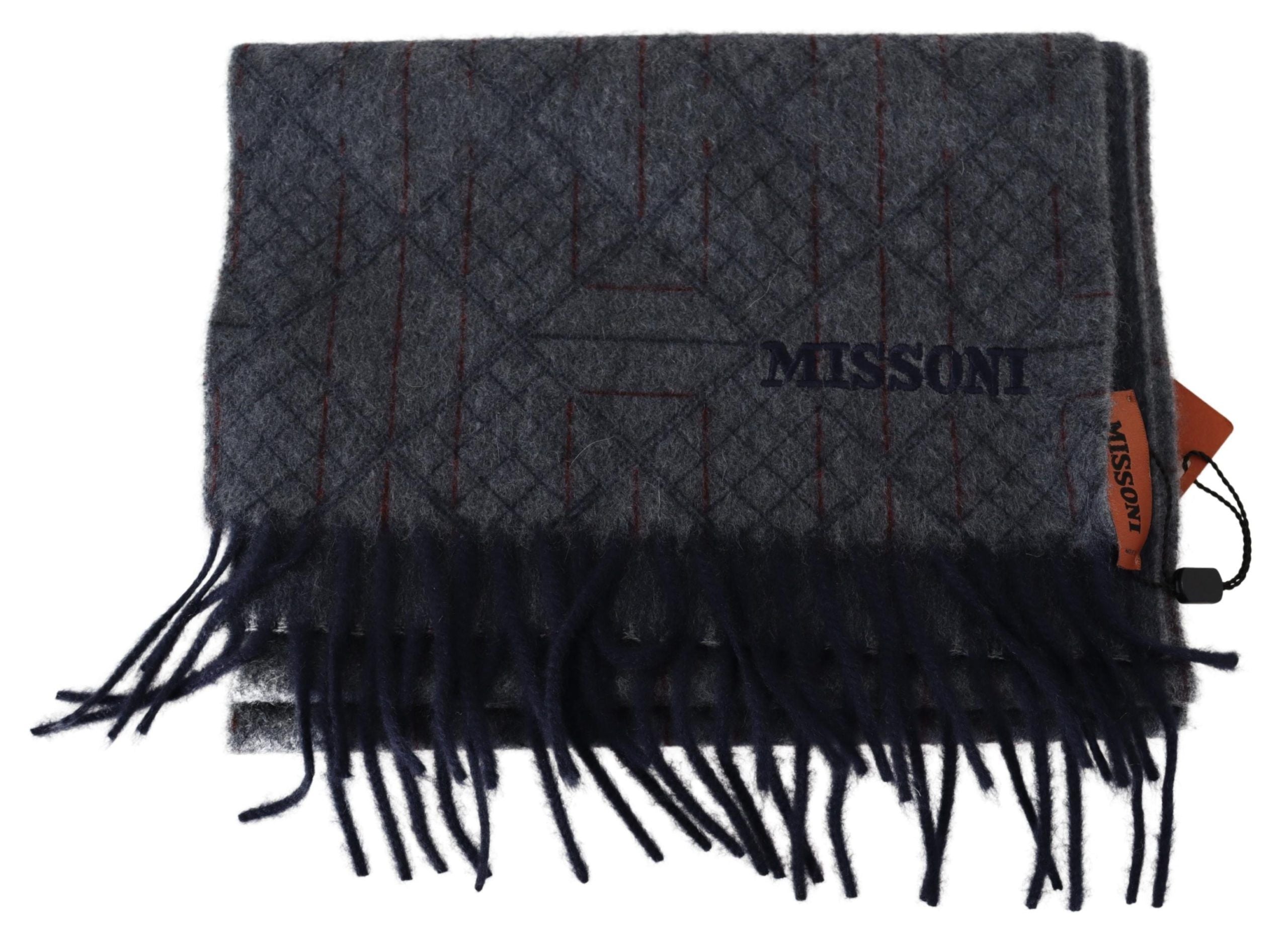 Missoni Elegant Cashmere Patterned Scarf with Logo Embroidery