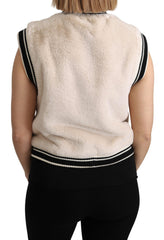 Dolce & Gabbana Elegant Sleeveless Faux Fur Vest