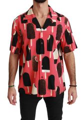 Dolce & Gabbana Elegant Silk Blend Ice-Cream Print Shirt