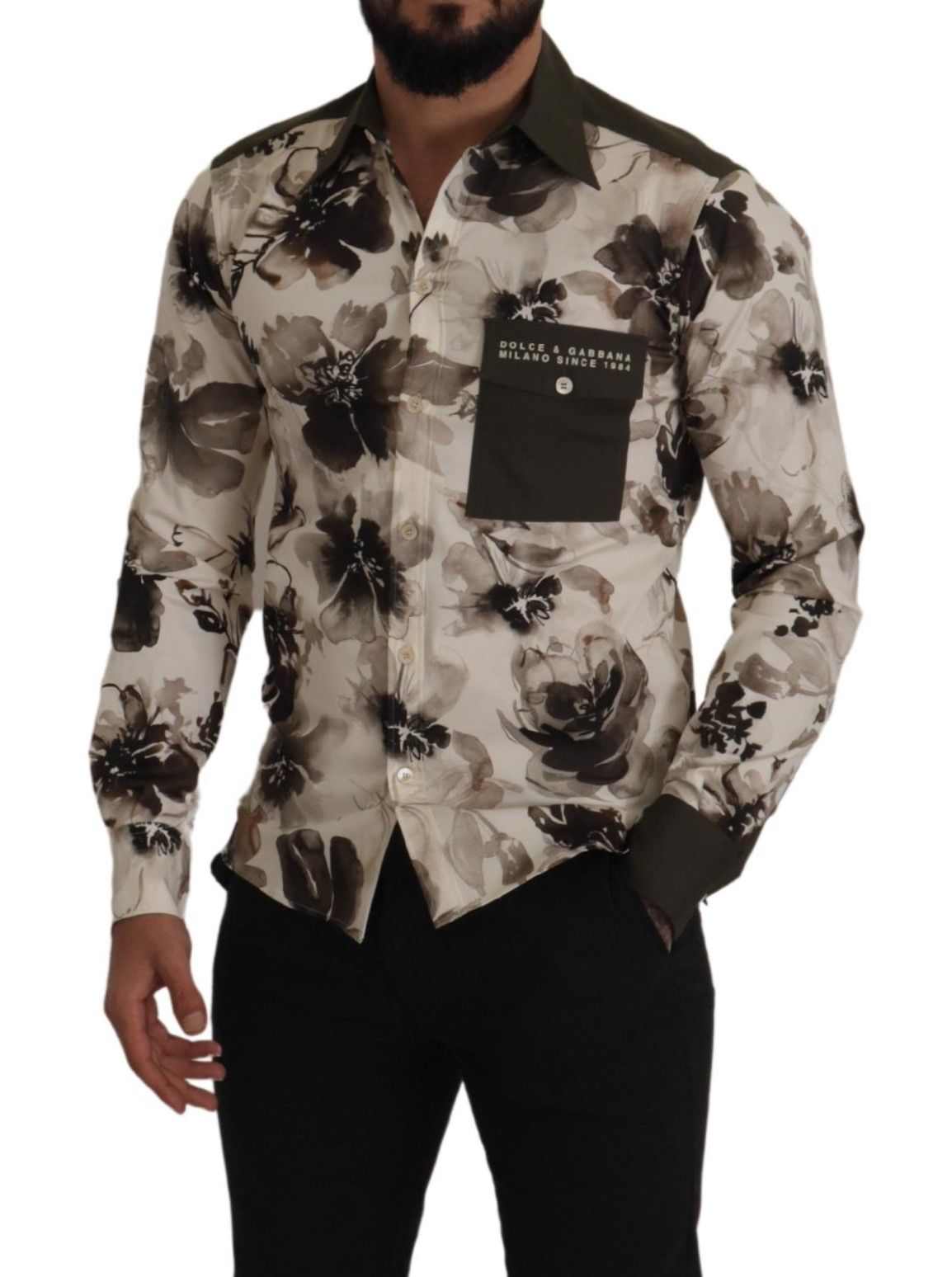 Dolce & Gabbana Floral Print Casual Cotton Shirt