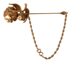 Dolce & Gabbana Elegant Gold Tone Brass Brooch Pin