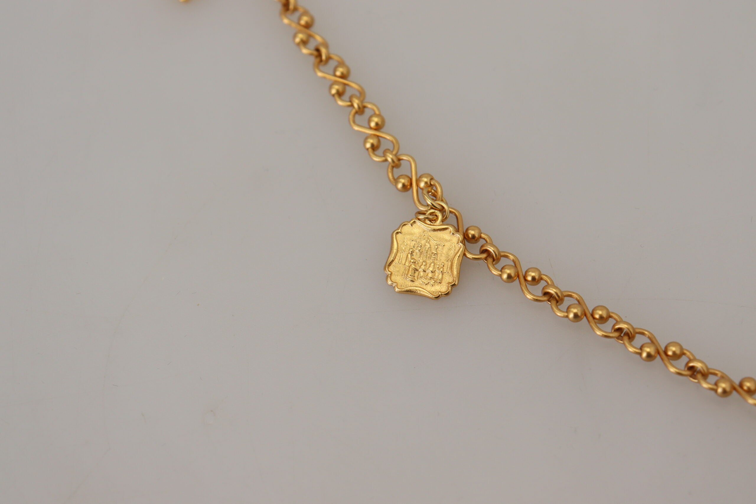 Dolce & Gabbana Gold Tone Cross Charm Necklace