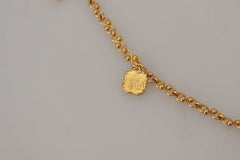 Dolce & Gabbana Gold Tone Cross Charm Necklace