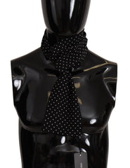 Dolce & Gabbana Elegant Black Polka Dot Silk Men's Scarf