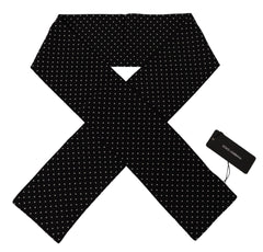 Dolce & Gabbana Elegant Black Polka Dot Silk Men's Scarf