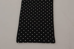 Dolce & Gabbana Elegant Black Polka Dot Silk Men's Scarf