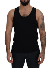 Dolce & Gabbana Black Cotton Sleeveless Men T-shirt