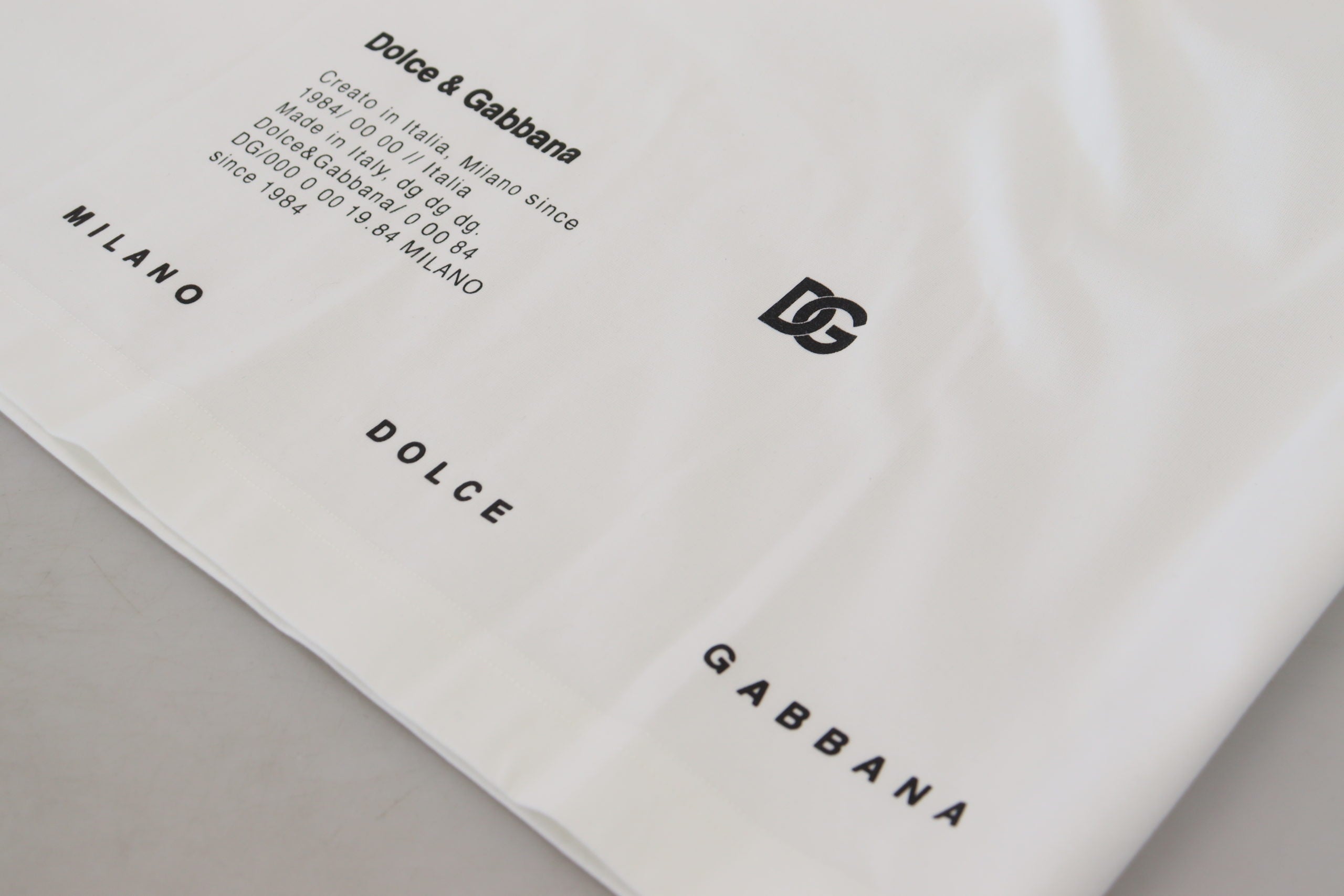 Dolce & Gabbana White Printed Short Sleeves Men T-shirt