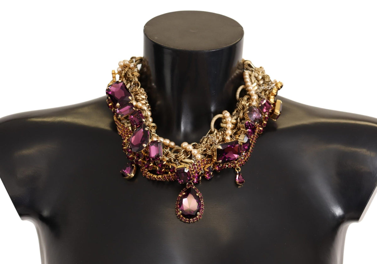 Dolce & Gabbana Sicilian Sparkle Gold-Tone Statement Necklace