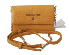 Patrizia Pepe Chic Yellow Leather Shoulder Bag