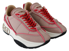 Jimmy Choo Ballet Pink and Red Raine Sneakers