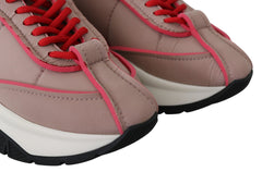 Jimmy Choo Ballet Pink and Red Raine Sneakers