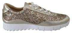 Jimmy Choo Gold Leather Antique Monza Sneakers