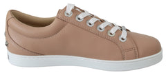 Jimmy Choo Powder Pink Leather Cash Sneakers