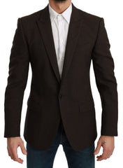 Dolce & Gabbana Elegant Brown Virgin Wool Martini Blazer