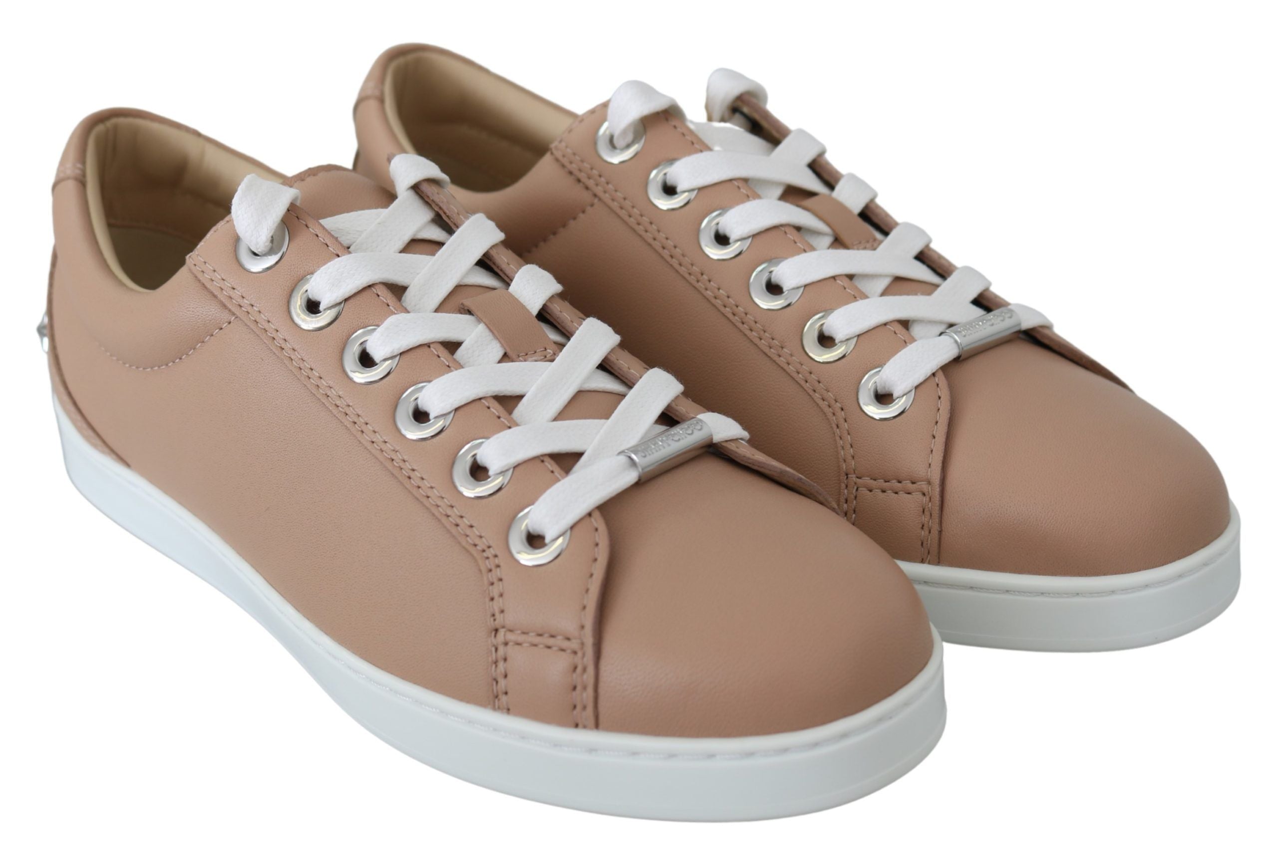 Jimmy Choo Powder Pink Leather Cash Sneakers