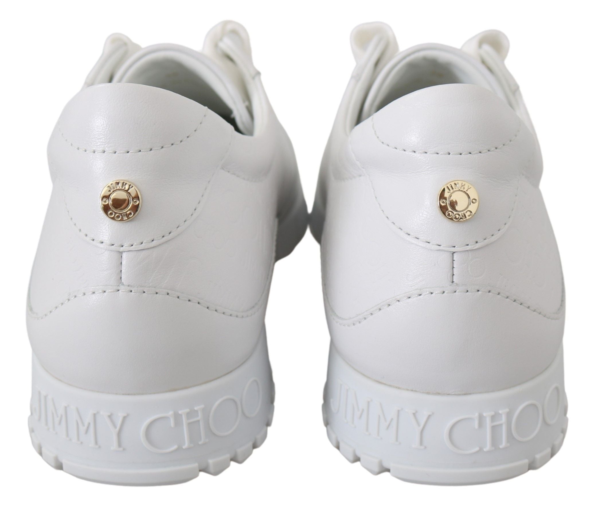 Jimmy Choo White Leather Monza Sneakers