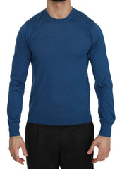 Dolce & Gabbana Elegant Blue Cashmere Crew Neck Sweater