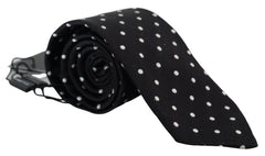 Dolce & Gabbana Elegant Black Polka Dot Silk Tie