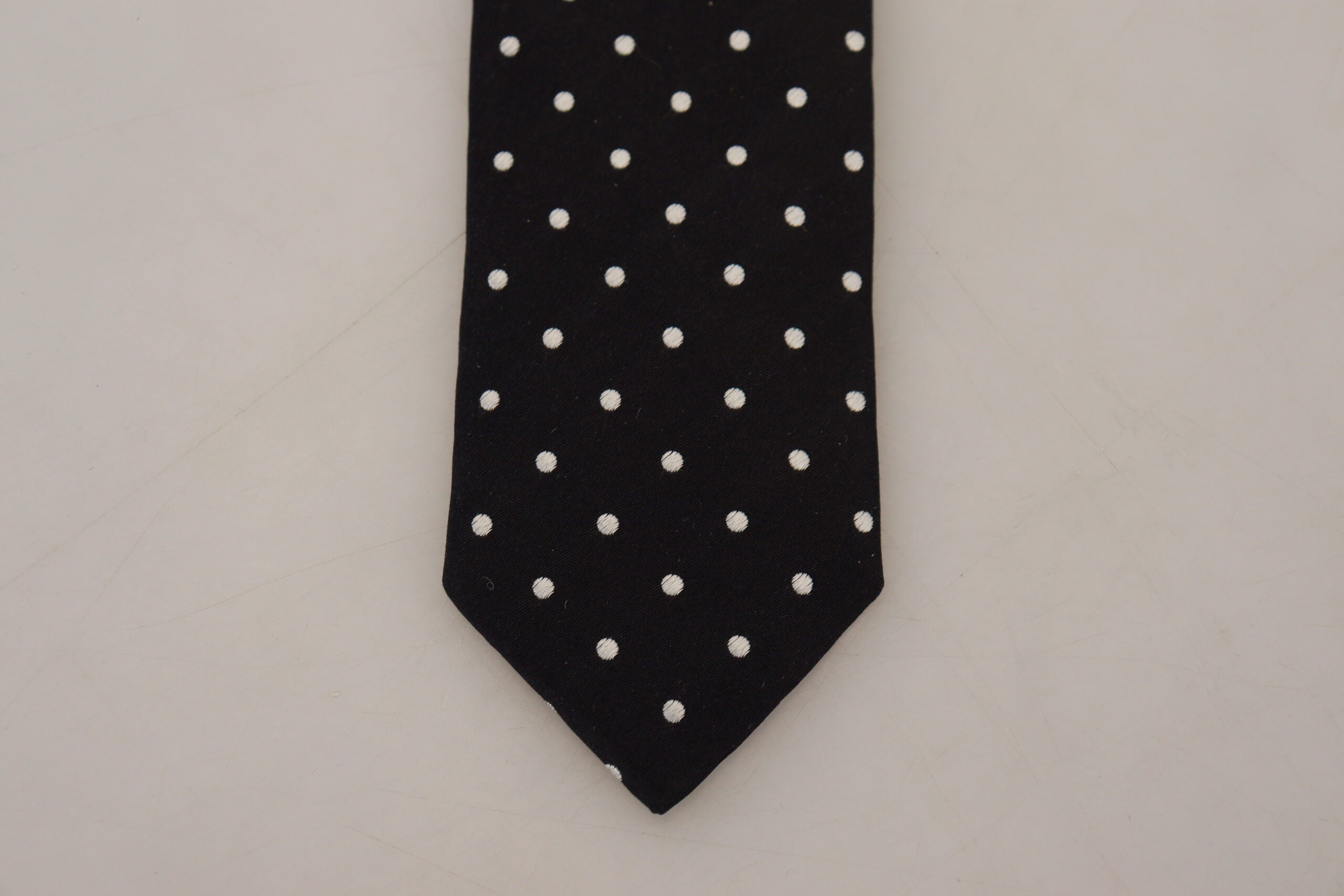 Dolce & Gabbana Elegant Black Polka Dot Silk Tie