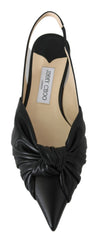 Jimmy Choo Black Leather Annabell Flat Shoes