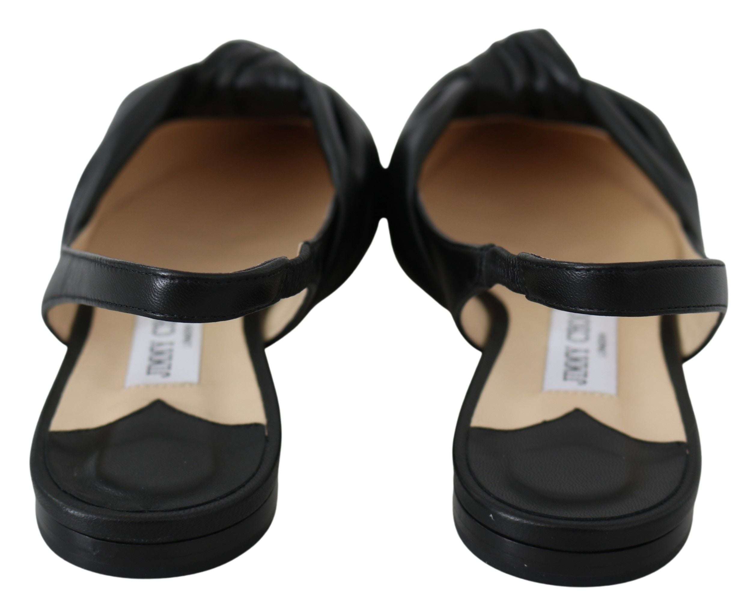 Jimmy Choo Black Leather Annabell Flat Shoes