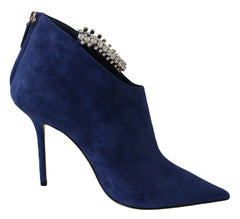 Jimmy Choo Pop Blue Leather Blaize 100 Boots Shoes