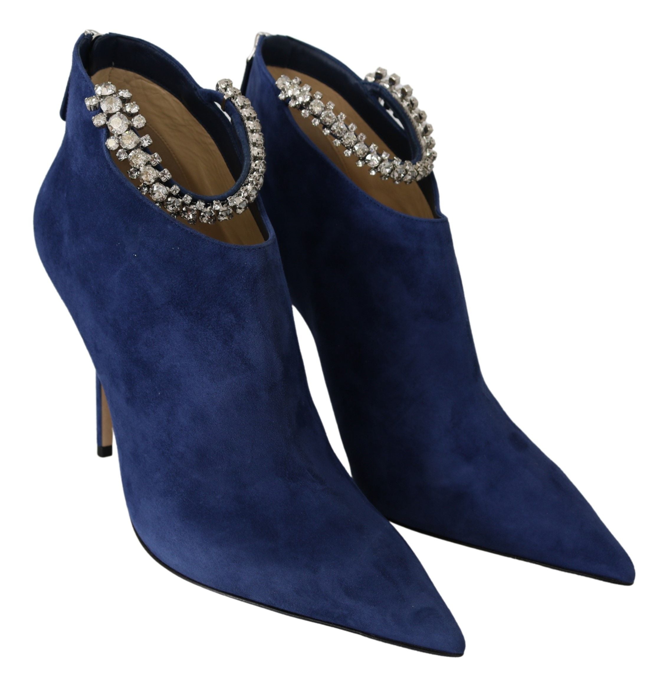 Jimmy Choo Pop Blue Leather Blaize 100 Boots Shoes