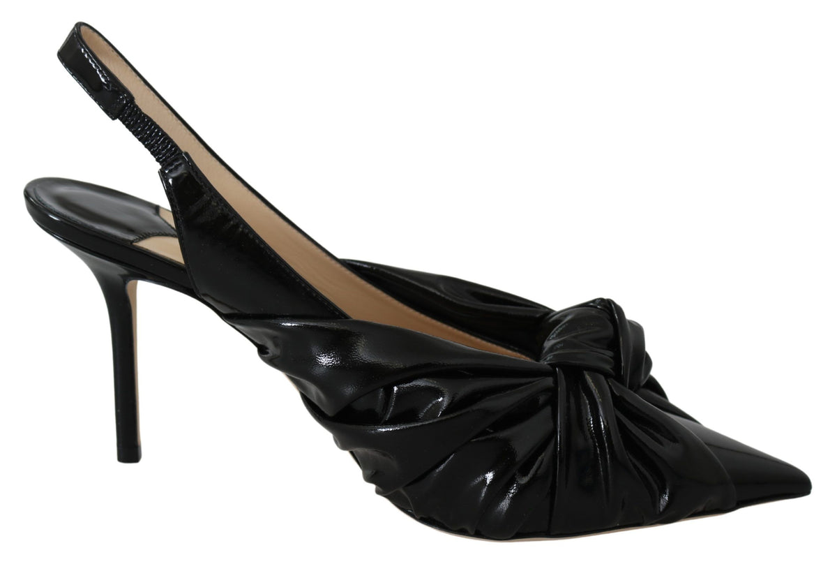 Jimmy Choo Black Patent Leather Annabell 85 Pumps