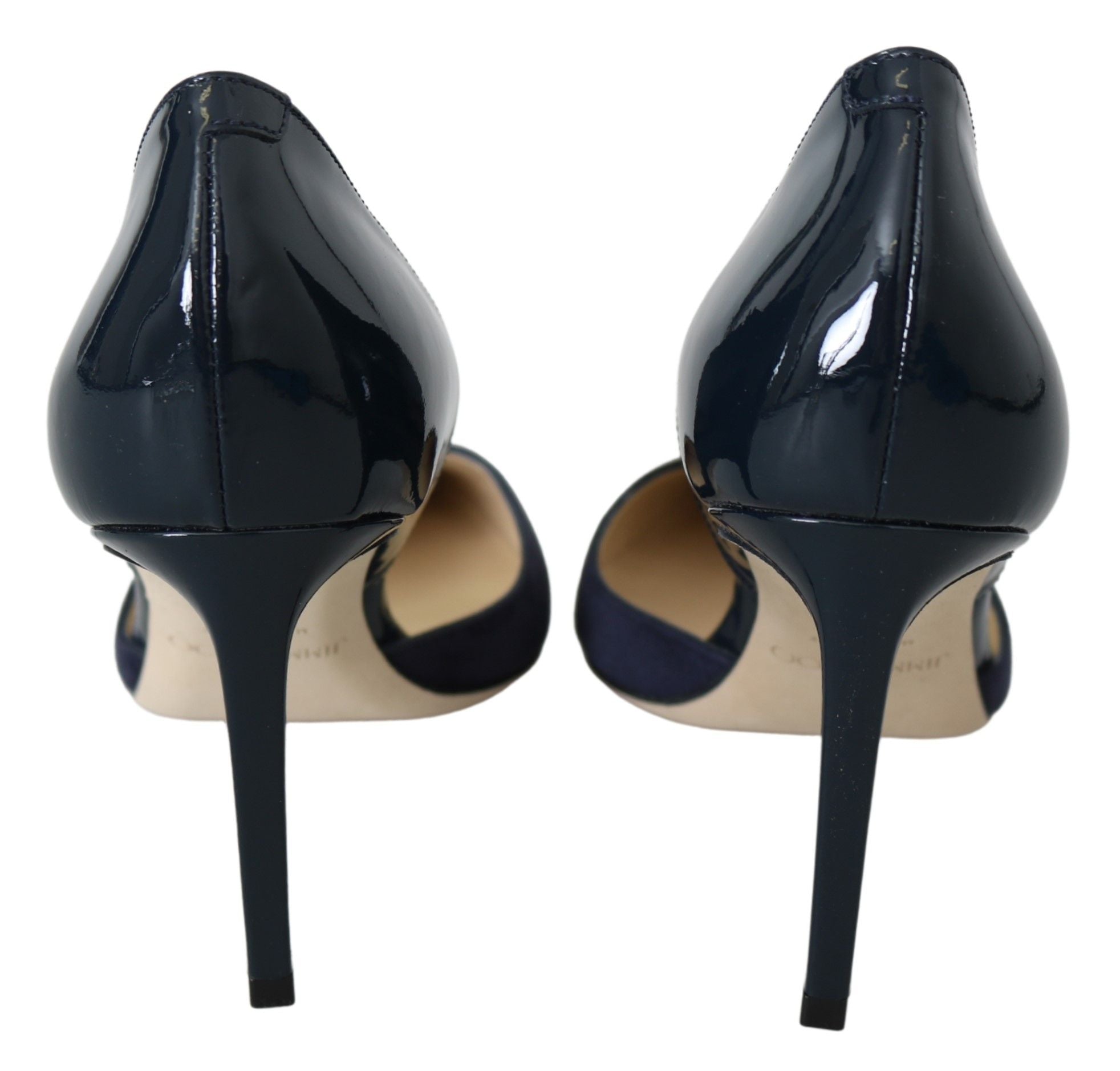 Jimmy Choo Navy Blue Leather Darylin 85 Pumps Shoes