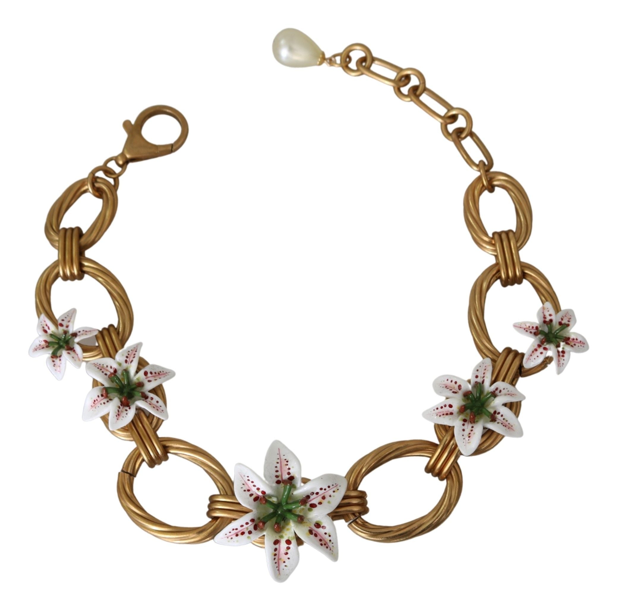 Dolce & Gabbana Luxe Floral Charm Crystal Necklace