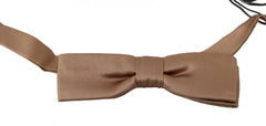 Dolce & Gabbana Elegant Beige Silk Bow Tie