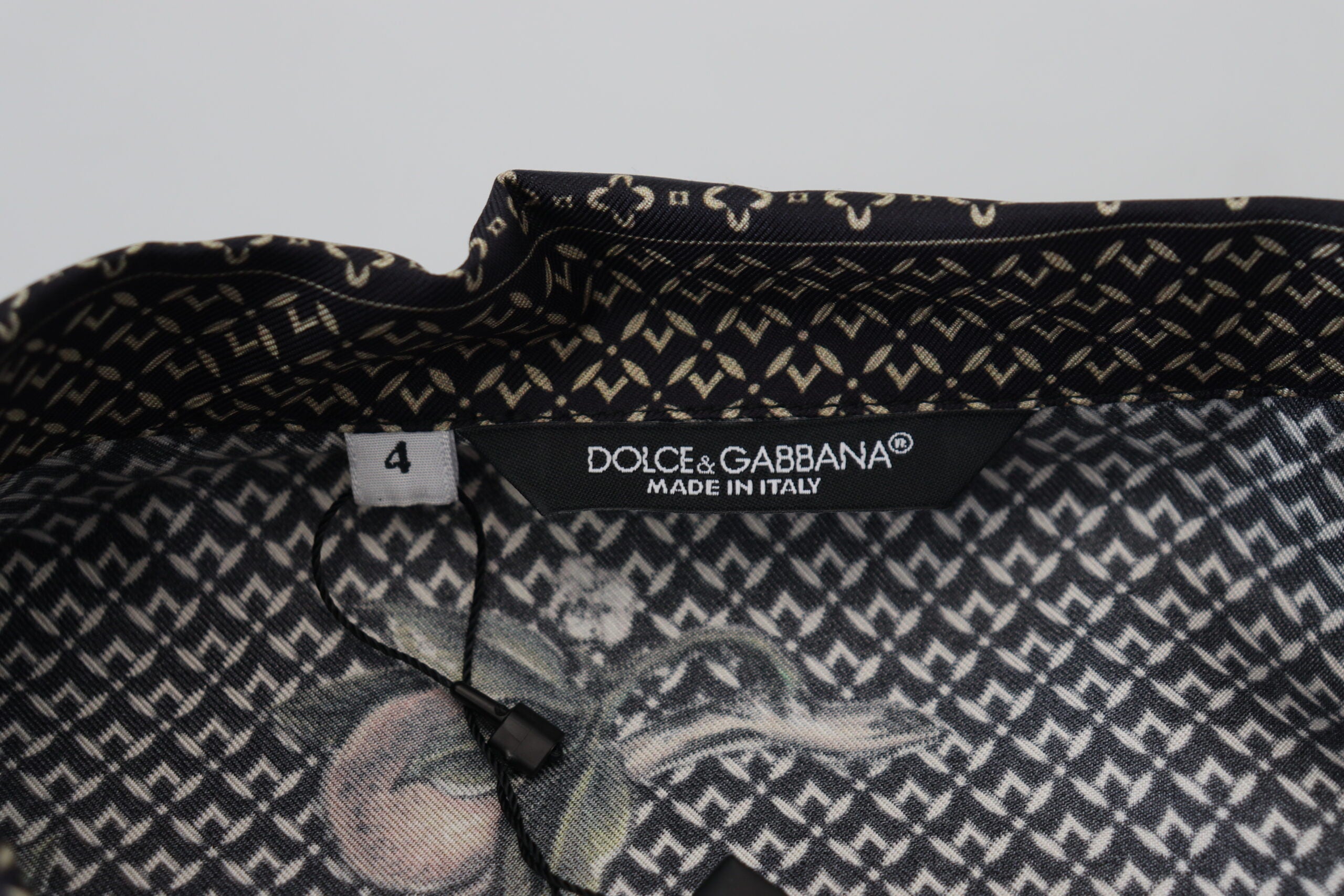 Dolce & Gabbana Multicolor Ostrich Silk Satin Casual Shirt