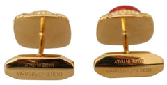Dolce & Gabbana Elegant Gold Plated Square Cufflinks