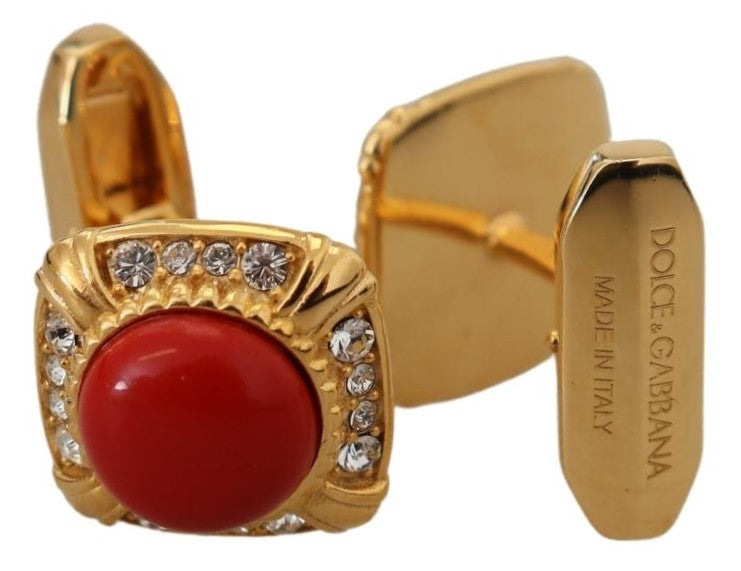 Dolce & Gabbana Elegant Gold Plated Square Cufflinks