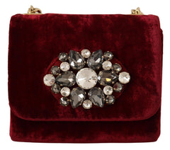 Dolce & Gabbana Velvet Bordeaux Mini Crossbody Elegance