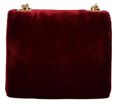 Dolce & Gabbana Velvet Bordeaux Mini Crossbody Elegance