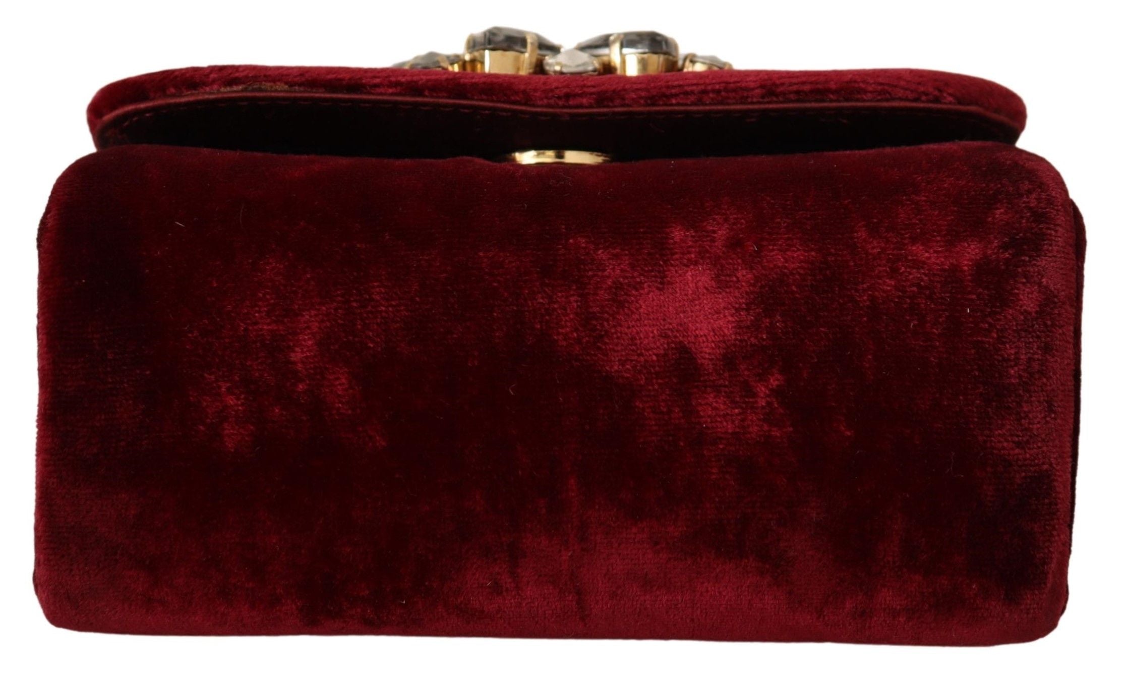 Dolce & Gabbana Velvet Bordeaux Mini Crossbody Elegance