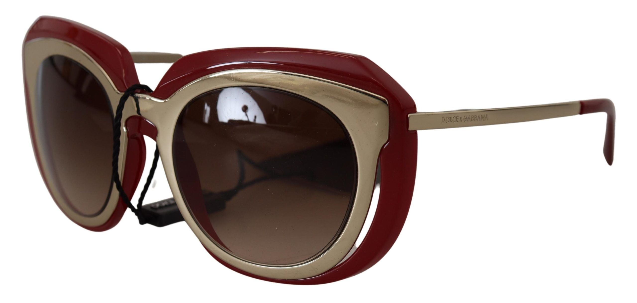 Dolce & Gabbana Elegant Red Gold-Plated Women's Sunglasses