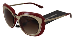 Dolce & Gabbana Elegant Red Gold-Plated Women's Sunglasses