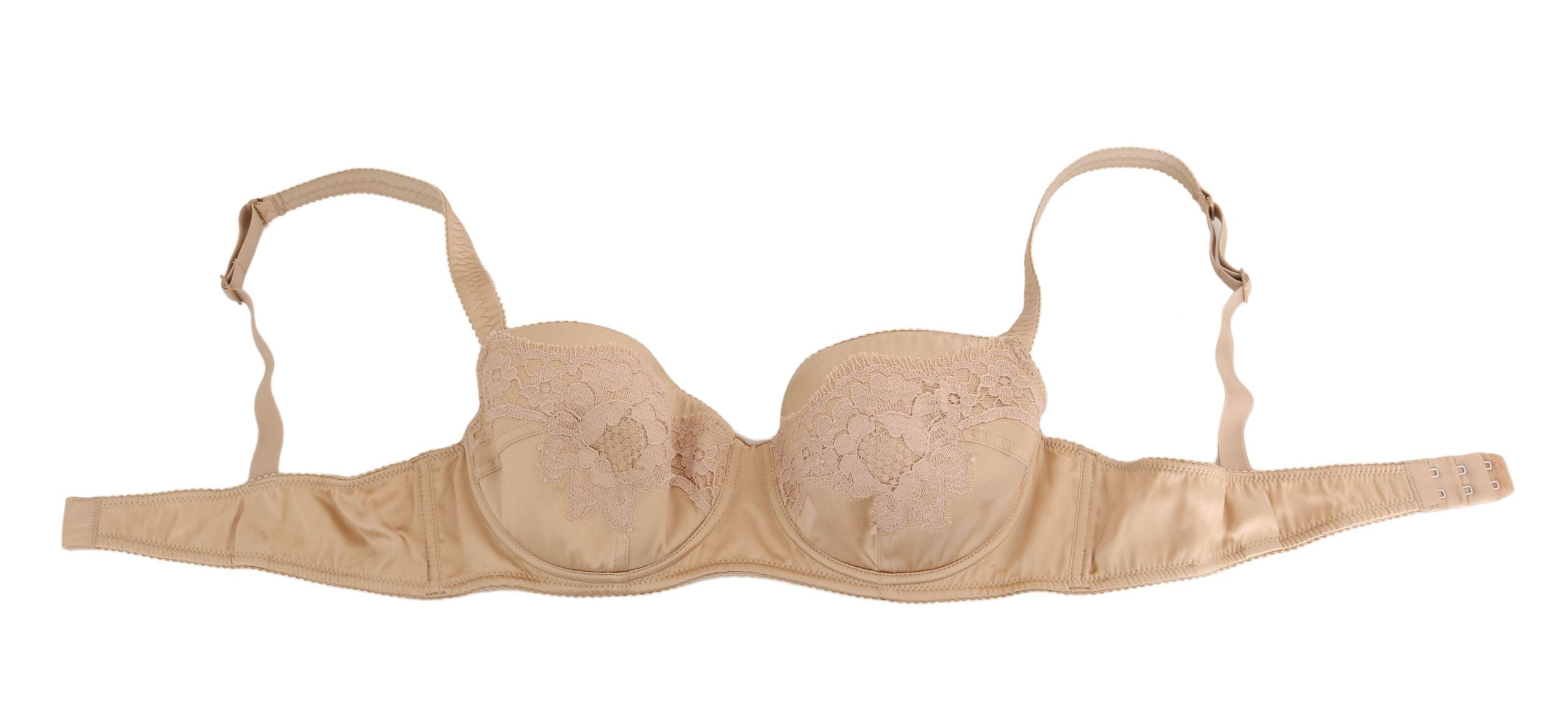 Dolce & Gabbana Elegant Beige Floral Silk Lingerie Set