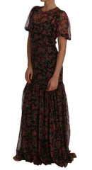 Dolce & Gabbana Elegant Floral A-Line Silk Dress