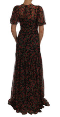 Dolce & Gabbana Elegant Floral A-Line Silk Dress