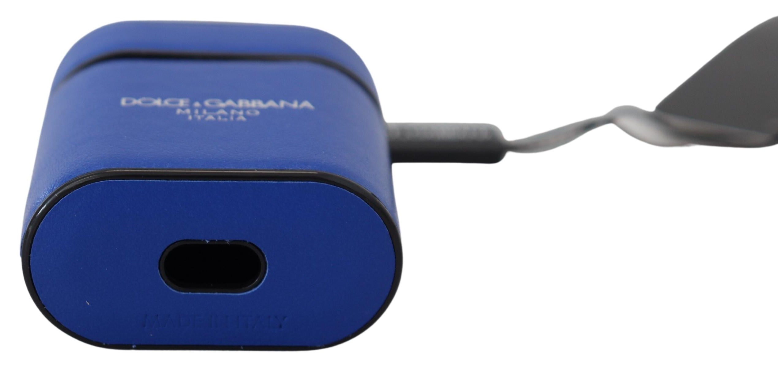 Dolce & Gabbana Elegant Blue Leather Airpods Case