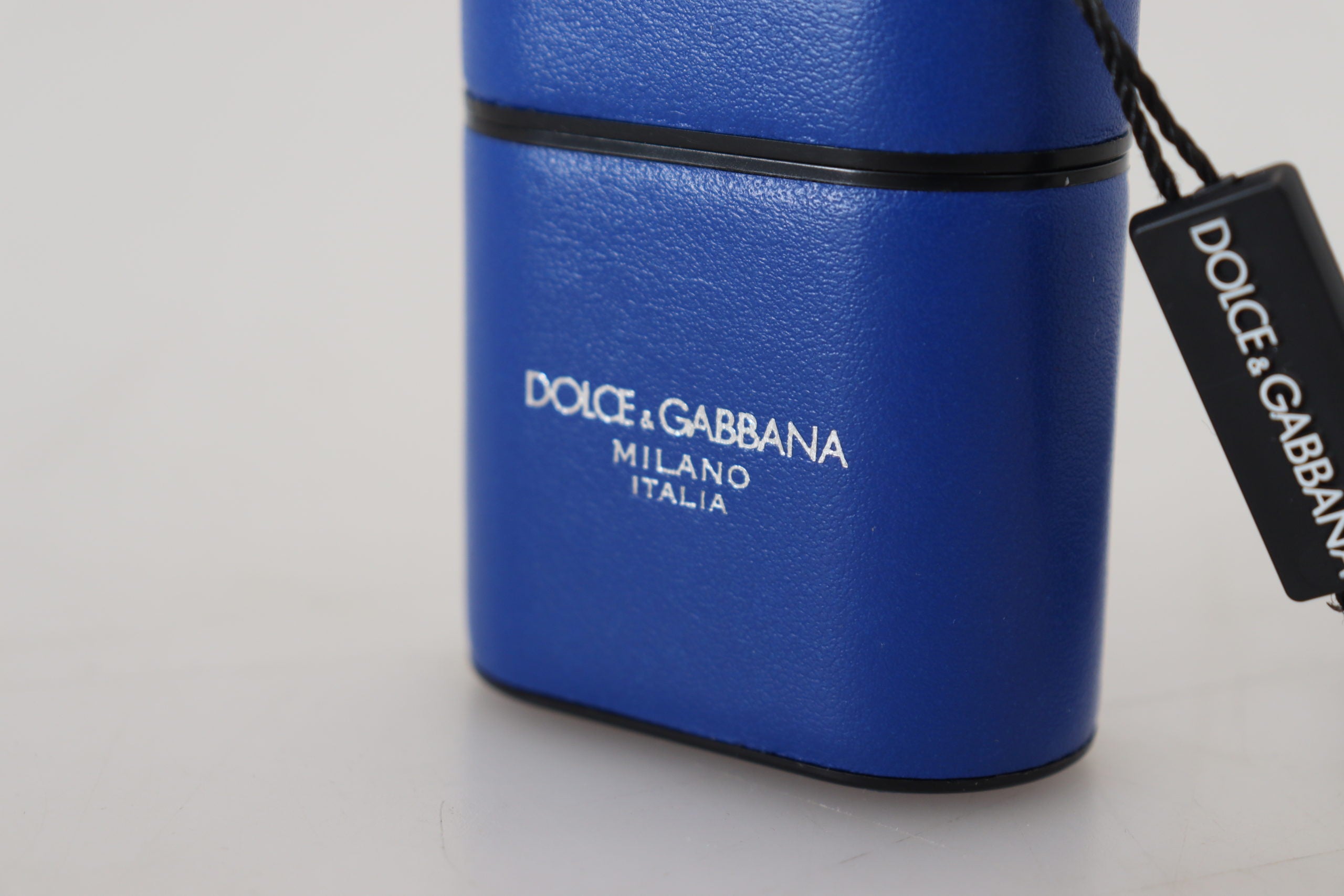 Dolce & Gabbana Elegant Blue Leather Airpods Case